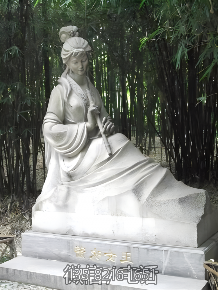 石雕園林吹簫的人物雕塑裝飾景觀