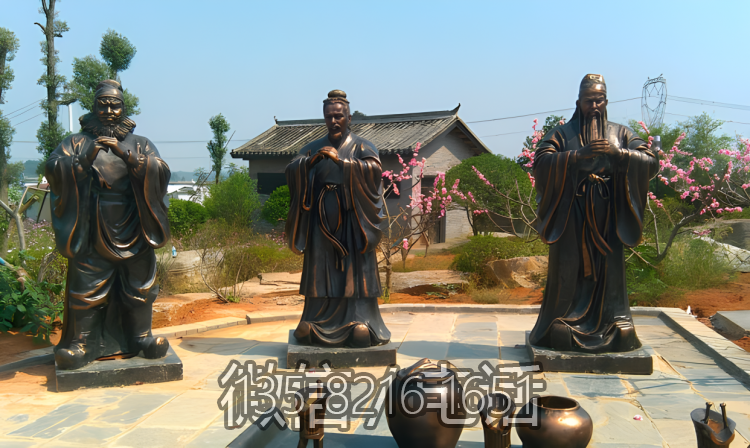 桃園三結義鑄銅人物雕塑