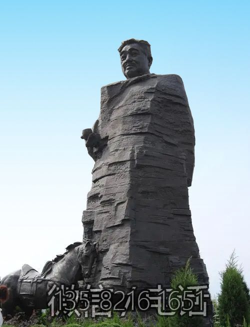 耐候鋼戶外園林大型名人景觀賀龍雕塑