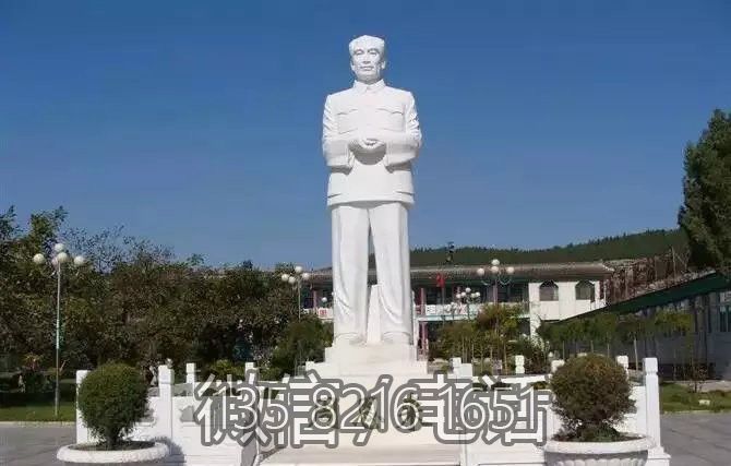 城市廣場漢白玉大理石雕刻周總理雕像