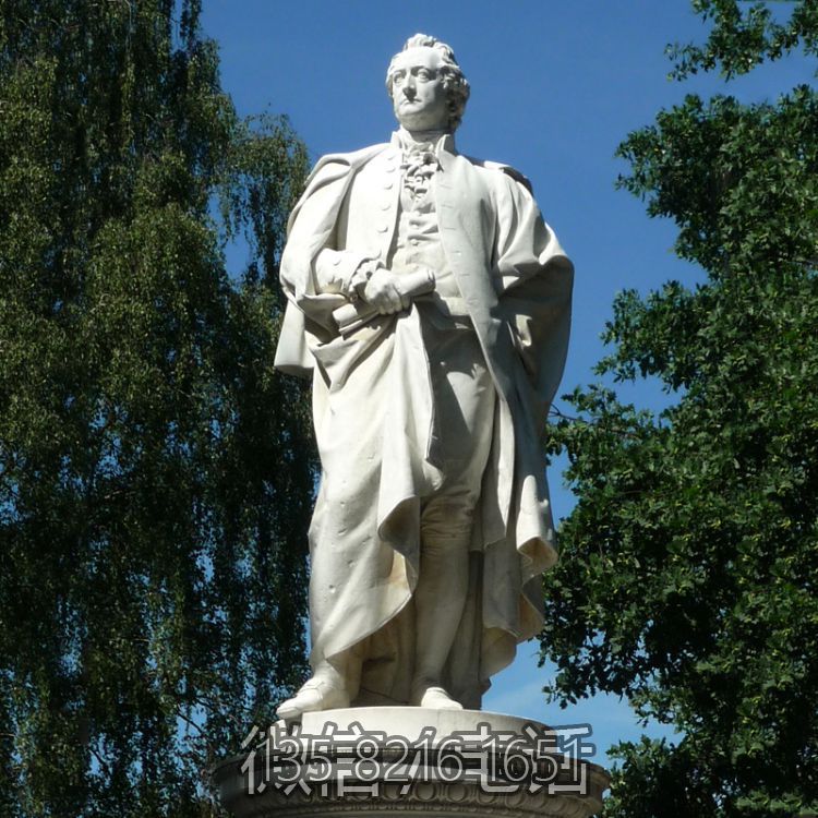 園林景觀大理石石雕名人景觀歌德雕塑
