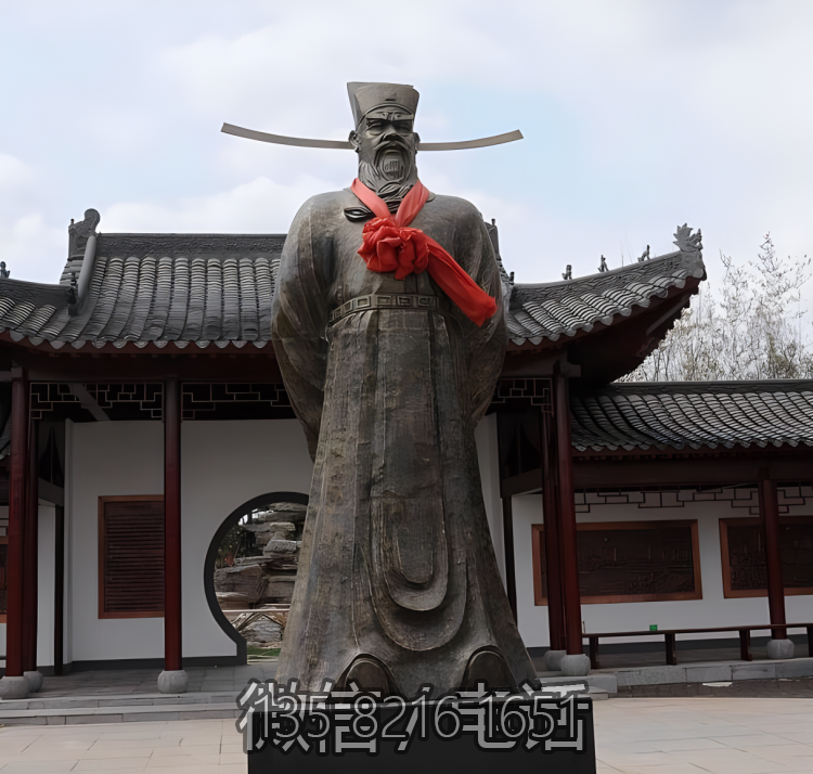 景區古鎮名人景觀玻璃鋼仿銅包拯雕塑