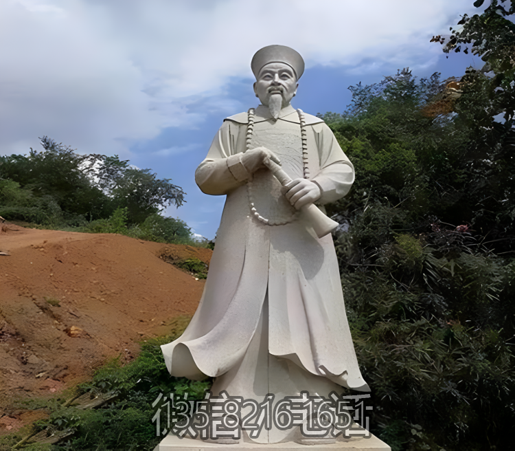 景區園林漢白玉大理石曾國藩石雕塑像