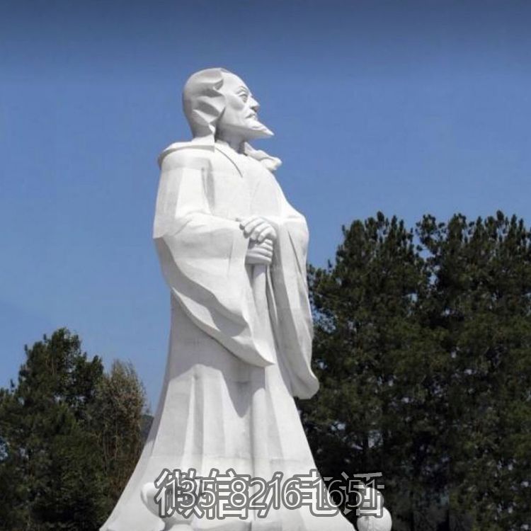 花園廣場(chǎng)漢白玉中國(guó)東晉時(shí)期著名田園詩(shī)人陶淵明石雕