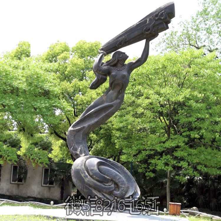 公園神話傳說(shuō)人物始母神女?huà)z補(bǔ)天景觀青銅雕塑