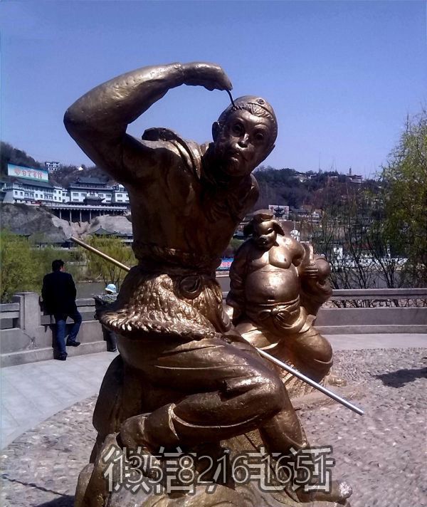 廣場(chǎng)公園神話(huà)人物美猴王孫悟空玻璃鋼仿銅雕塑