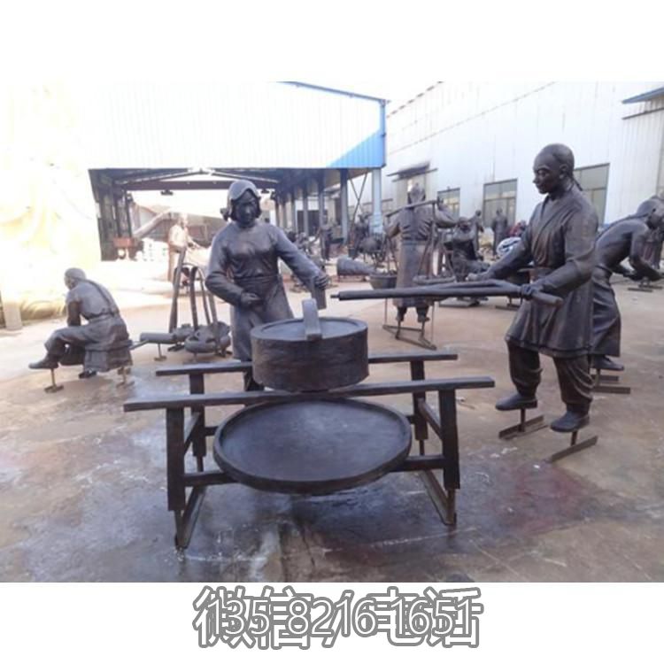 鑄銅民俗生活人物情景雕塑