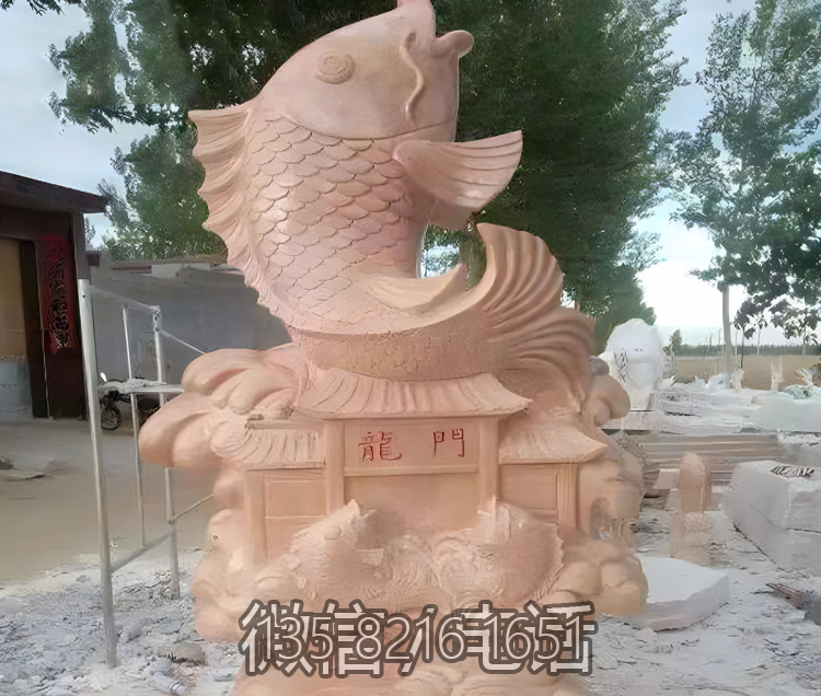 園林石雕蒸蒸日上石雕水池?cái)[件鯉魚躍龍門雕塑