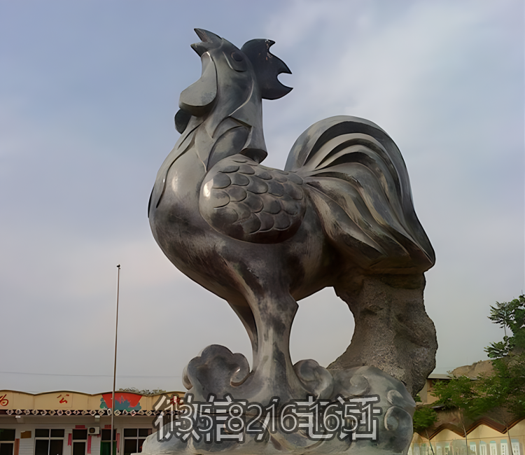 城市景觀大型動物景觀擺件大理石青石石雕大公雞雕塑