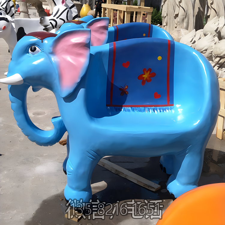 卡通休閑椅玻璃鋼創(chuàng)意小象動(dòng)物座椅商場(chǎng)美陳戶外擺件