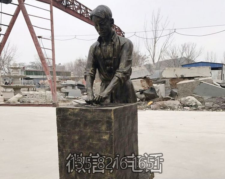 公園仿銅洗茶制茶的玻璃鋼人物景觀茶文化雕塑