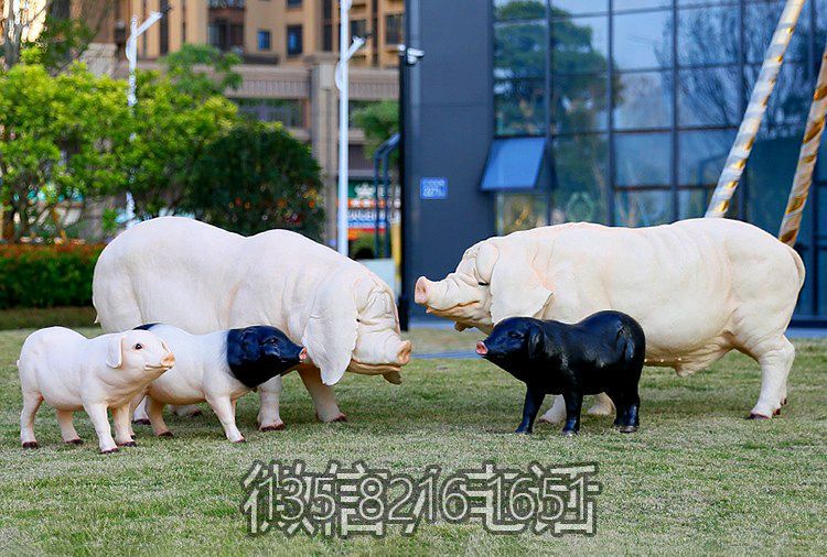 園林戶外動物景觀擺件玻璃鋼仿真動物十二生肖豬雕塑
