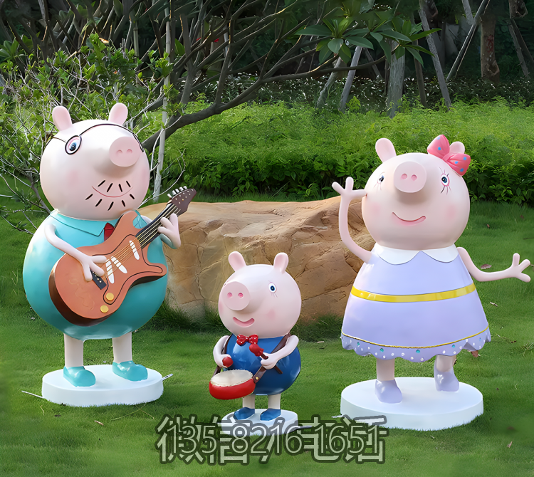花園草坪美陳裝飾擺件小豬佩奇雕塑