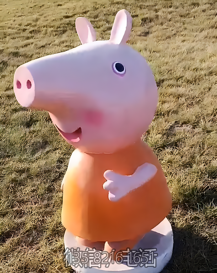 花園動物景觀裝飾擺件玻璃鋼卡通動物擺件小豬佩奇雕塑