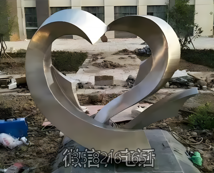 拉絲不銹鋼愛心造型飄帶