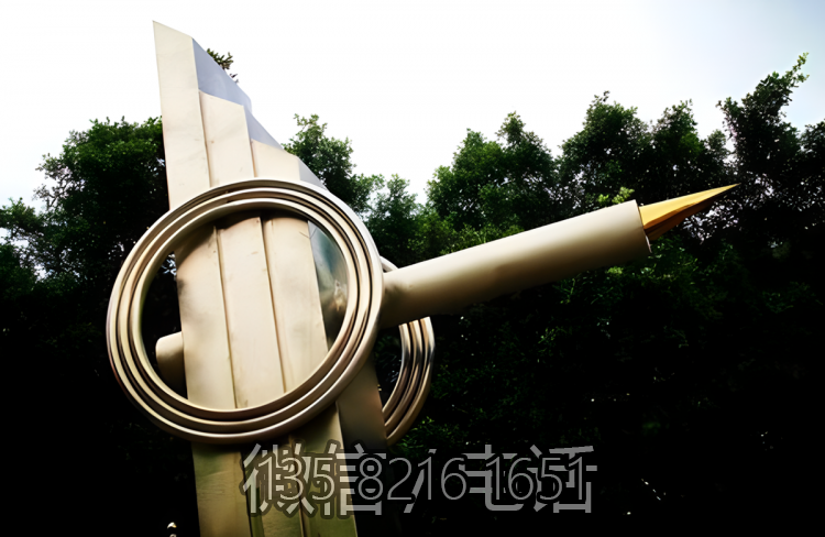 不銹鋼鋼筆大炮景觀雕塑