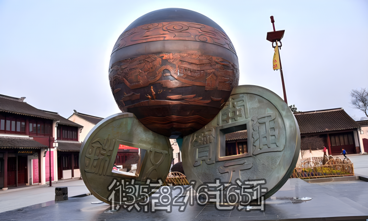 鑄銅銅錢景觀雕塑