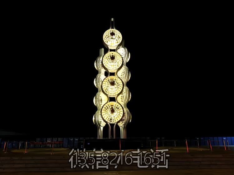 不銹鋼發光黃豆景觀雕塑