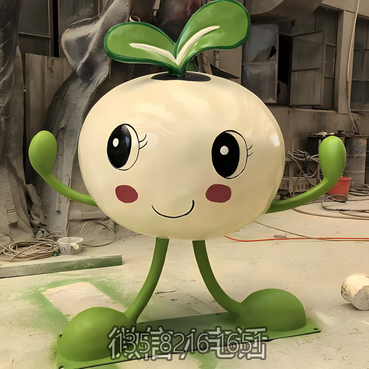 豌豆豆芽玻璃鋼卡通公仔雕塑