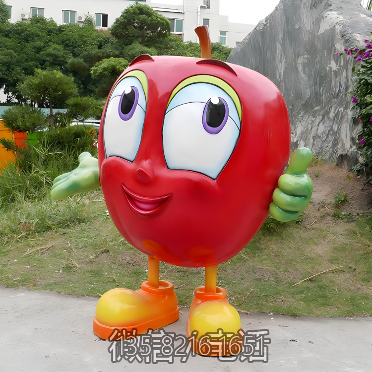 卡通蘋(píng)果雕塑