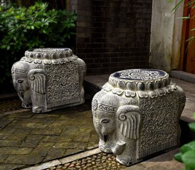 吉祥小象石門墩，庭院別墅仿古抱鼓石