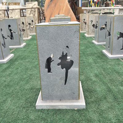 “佛”字鏤空石雕燈