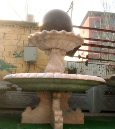 晚霞紅石雕風(fēng)水球噴泉