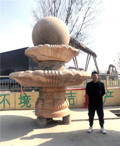 大型晚霞紅風(fēng)水球水缽