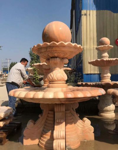 紅色大理石風(fēng)水球石雕