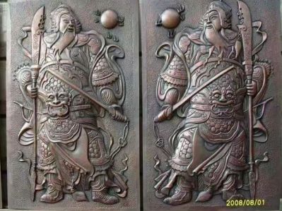 鍛銅門神浮雕壁畫
