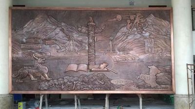 華安政務大廳地方主題浮雕，紫銅鍛造壁畫