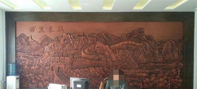 室內創意風景圖長城雕塑