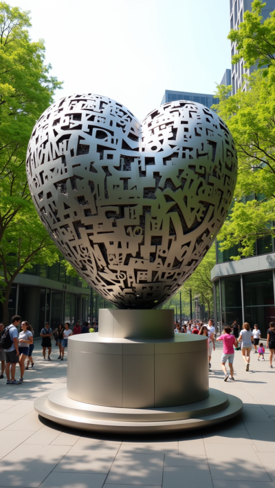 鏤空不銹鋼愛心雕塑