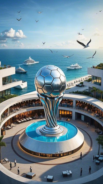 鏡面不銹鋼足球景觀雕塑大型城市地標雕塑