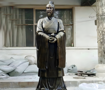 玻璃鋼仿銅名人景觀古代名醫扁鵲雕塑