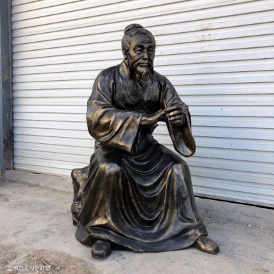 玻璃鋼仿銅古代中醫文化名人扁鵲雕塑