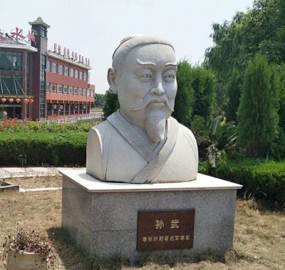 定制古代名人景觀半身像擺件大理石春秋時期著名軍事家孫武雕塑