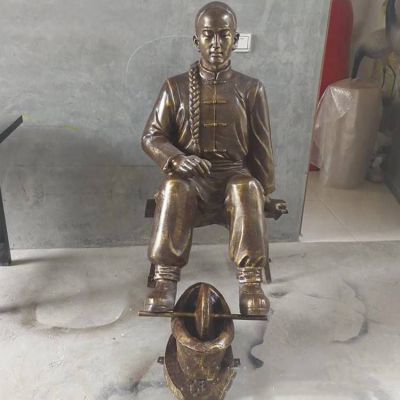 碾藥中醫藥文化人物雕塑