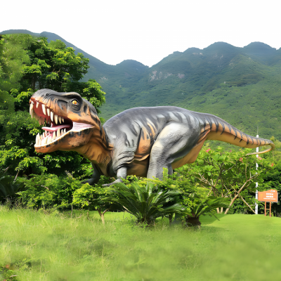 森林公園擺件大型侏羅紀主題動物玻璃鋼仿真恐龍雕塑