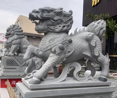 定制創意青石石雕大型神獸招財動物麒麟雕塑