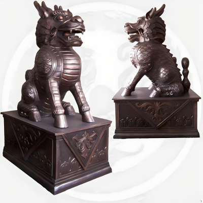 別墅小區門口大型招財辟邪神獸擺件銅麒麟雕塑