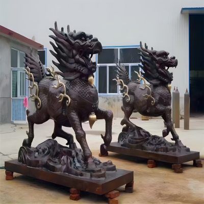 公園廣場(chǎng)大型神獸銅麒麟雕塑