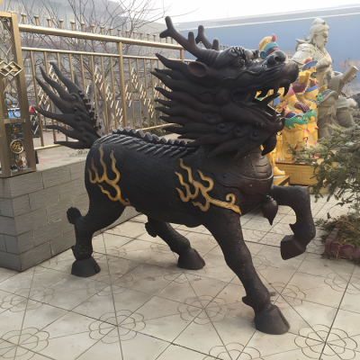 景區大型動物擺件景觀銅雕麒麟雕塑