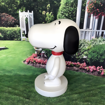 草坪景觀裝飾擺件玻璃鋼卡通動物Snoopy雕塑擺件