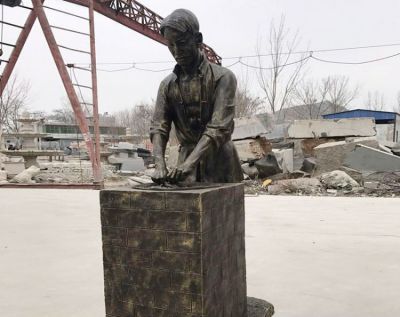 公園仿銅洗茶制茶的玻璃鋼人物景觀茶文化雕塑