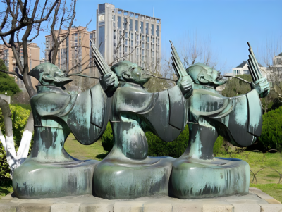 濫竽充數青銅人物銅雕