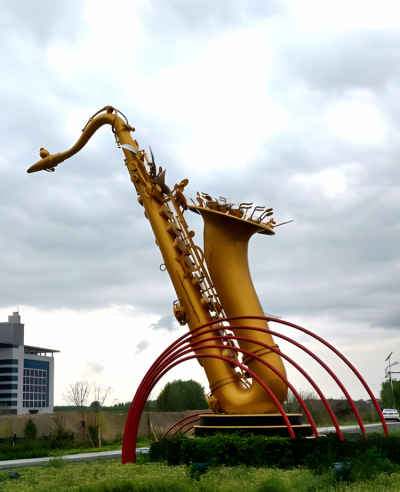 大型不銹鋼薩克斯景觀雕塑