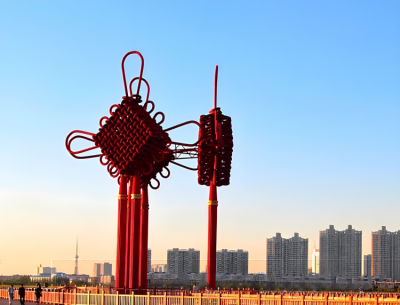 不銹鋼大型中國(guó)結(jié)景觀雕塑