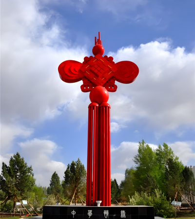 大型不銹鋼中國(guó)結(jié)景觀雕塑