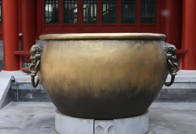 純銅鑄造銅缸雕塑